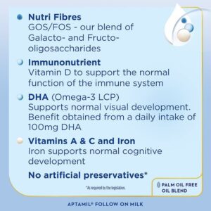 Aptamil 2 Follow On Baby Milk Formula Powder 6-12 Months 800g - Image 2